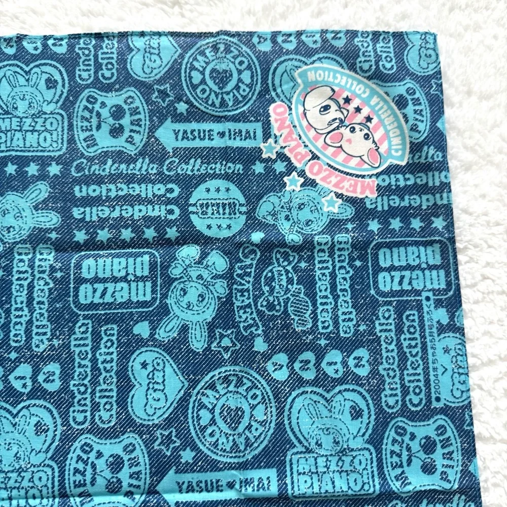 RARE Mezzo Piano Berrie Bandana Scarf Blue Y2K Heisei Gal